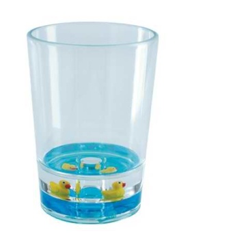 Acrylic shot glass with customized floaters and liquid