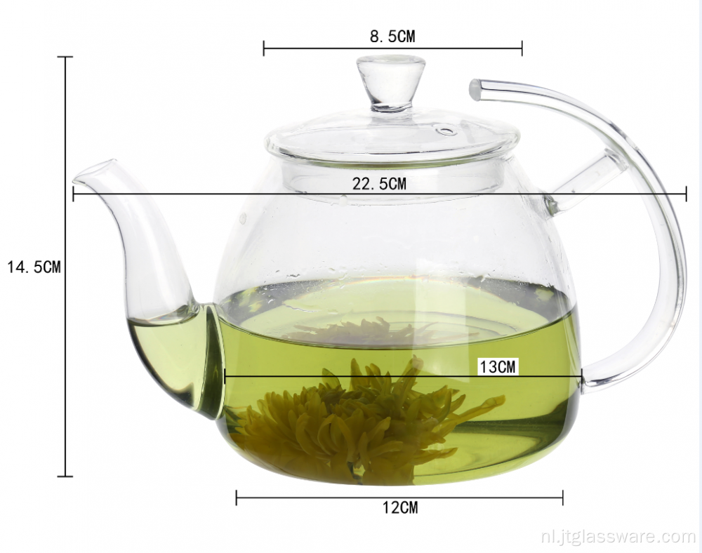 40,8 oz thermische theepot van borosilicaatglas