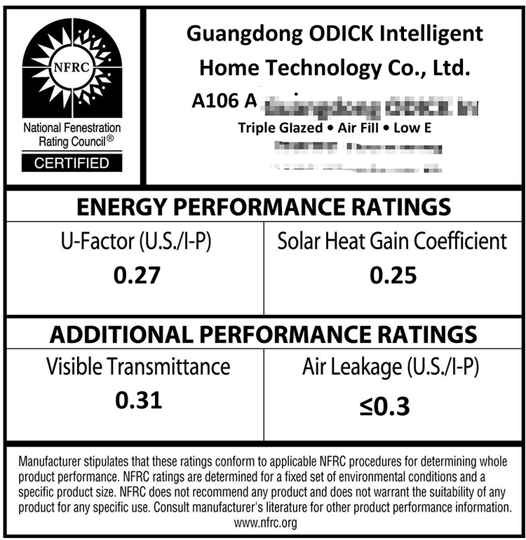 NFRC Certification Odick