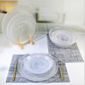 Wholesale White Cloudy Glass Plate Serving Dish Tableware