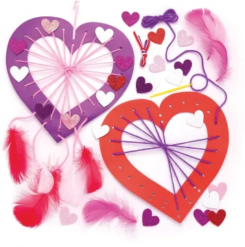 Valentine's Day Wooden Cross Stitch Heart Dream Catcher DIY Kit