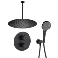 Hot Cold Water In-wall Mounted Bathroom Wall Rain Waterfall Matte Black Bathtub Shower Mixer Tap Faucet