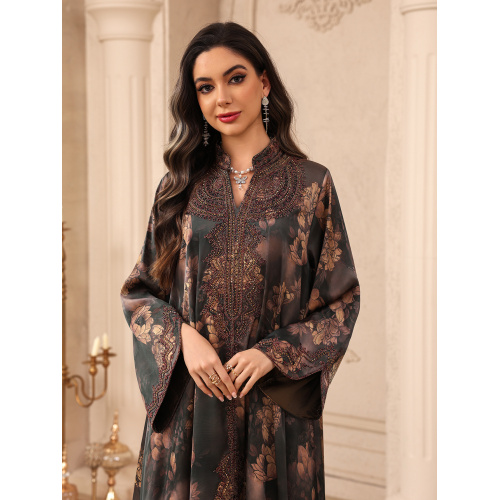 لباس عید لاکچری زنانه کفتان عباای گلدار