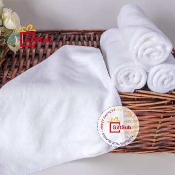 RTS Plain White Microfiber Cleaning Cloth: Sublimation Microfiber Hand Towel, Square Face Towel with Hang Loop