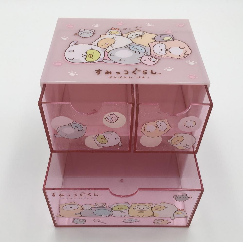 Plastic cube storage box with drawers