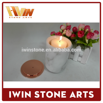 2016 cheapest white marble candle holder,candle jars wholesale, carrara white marble jars