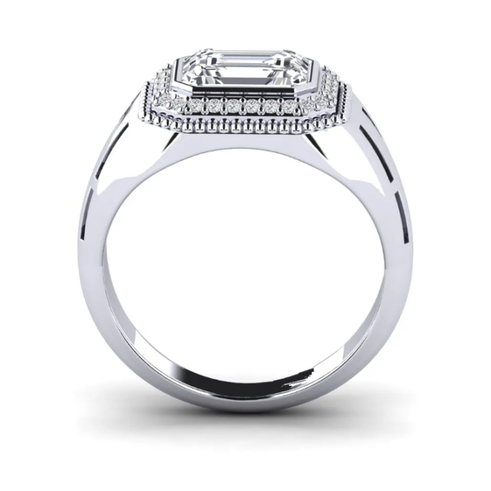 แหวนเพชรแล็บหรู 18K สำหรับผู้ชาย