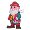 Tubería de vidrio de arcilla de color polímero, amasado a mano 3d linda santa claus, bong de vidrio de borosilicato, ganchilla de vidrio, tubería de agua de vidrio