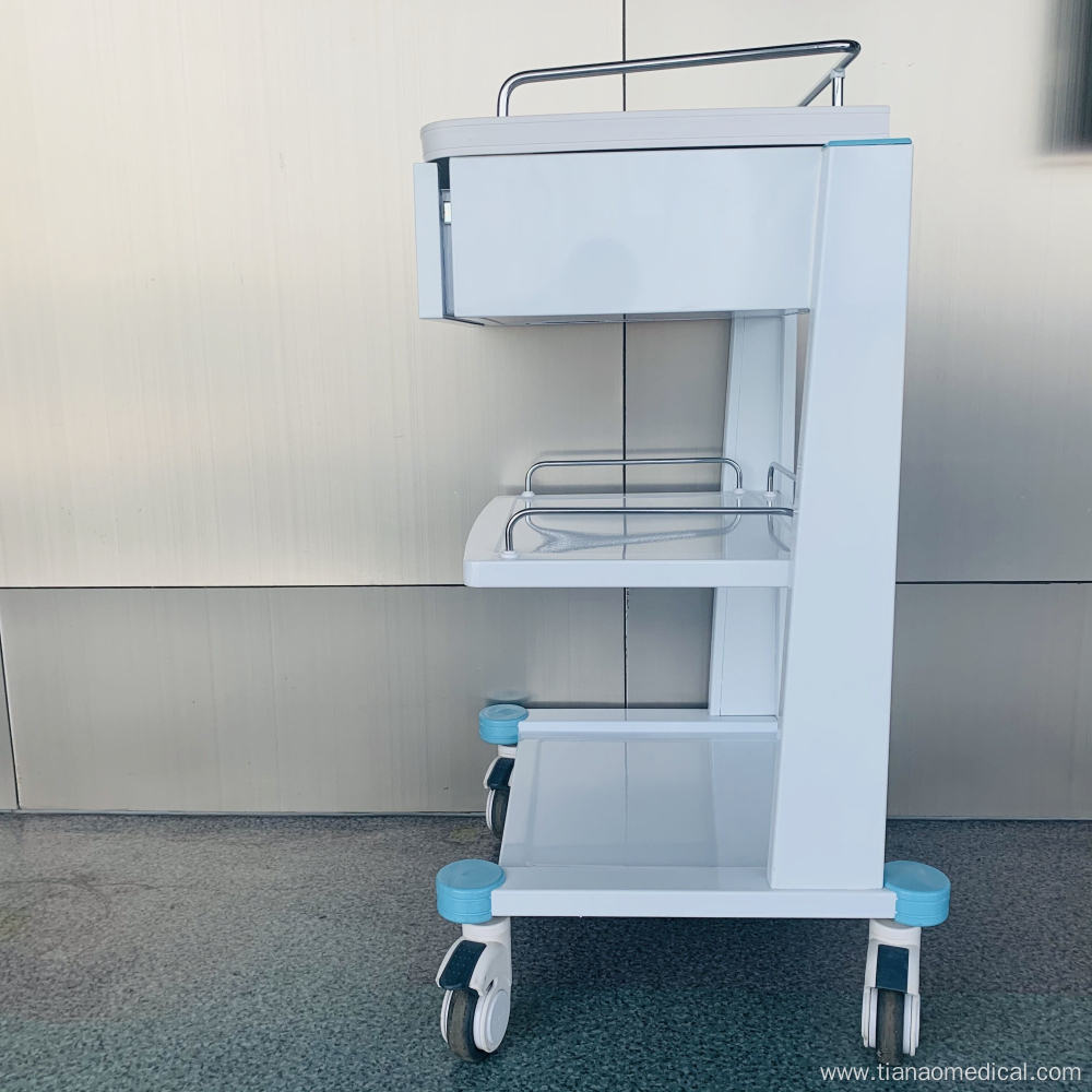 Hospital Steel Physiochemical Board Top Instrument Trolley