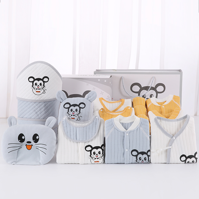 Newborn Baby Cartoon Outfits (23/21 Pcs/set) Pillow Infant Underwear Set Cotton Clothing Suit for Children