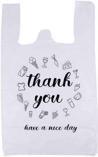 Heavy Duty Custom Logo Print Carrying Packaging Plastic T Shirt Shopping Bag