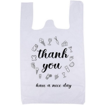 Heavy Duty Custom Logo Print Carrying Packaging Plastic T Shirt Shopping Bag