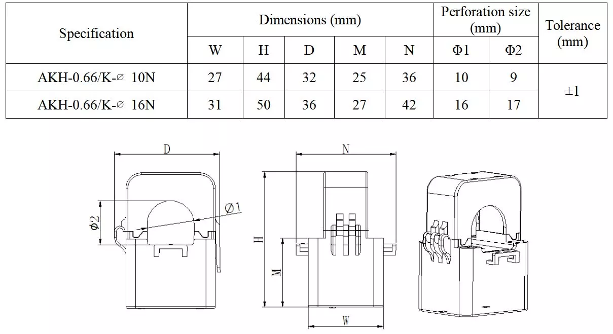 Dimension of paired CT for ADW310