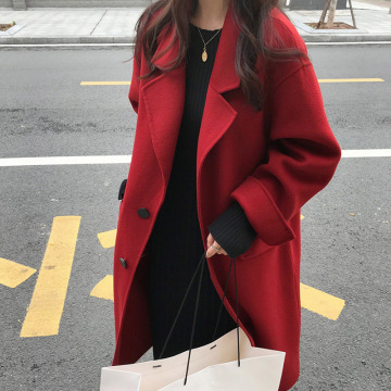Winter Wool Cashmere Coat Women Warm Outerwear Ladies Thicken Trench Coats Elegant Female Office Wear Korean Fashion Clothing