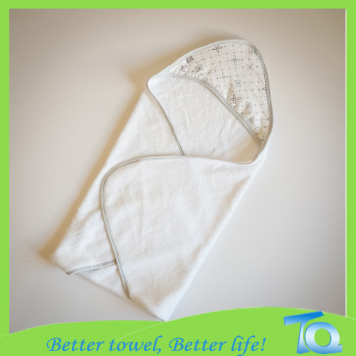 Bamboo Cotton Infant Hooded Bath Towel With String