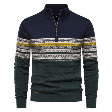 2024 Herbst/Winter-Herren hochwertiger multifunktionaler Halbzipper-Strickpullover mit Stand-up-Kragen