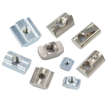 Aluminium dan keluli tahan karat T-kacang dalam pelbagai saiz: M4, M5, M6, M8, 1/4-20 Thread, 6mm T-slot kacang-dibungkus untuk pemasangan tukul