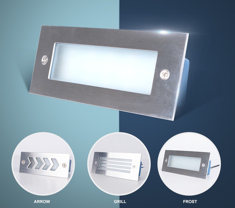 Luz LED embutida para escada externa