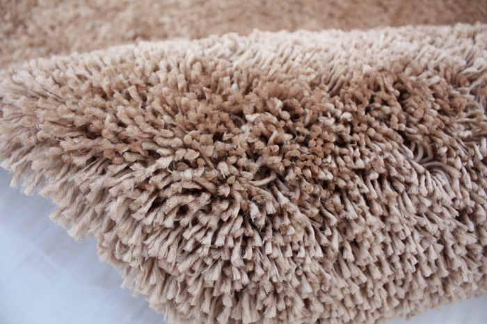 Microfiber Polyester Shaggy Rug Beige Color