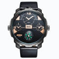 OULM Top Luxe Sport Chronograaf Lederen Horloges Mode heren Horloge 55mm Kleine Wijzerplaat Licht Quartz Horloge reloj