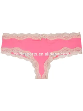 Lady pink color organic cotton/spandex underwear brief
