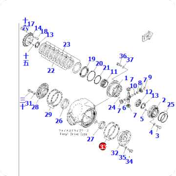 Grade-leveling machine GD675-3 gasket 23B-22-32230