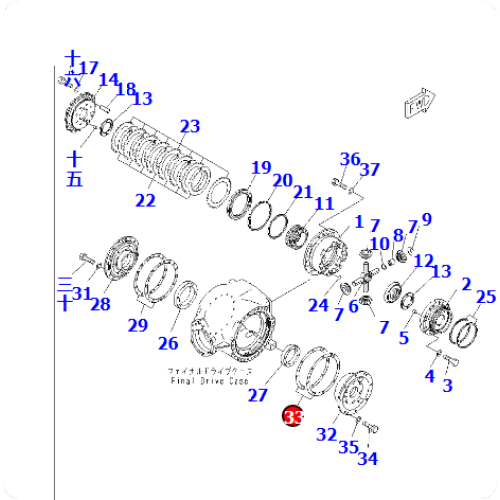 Grade-leveling machine GD675-3 gasket 23B-22-32230