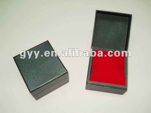 black PU leather watch box with foam insert