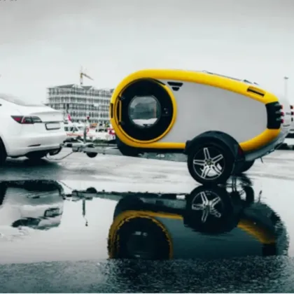 camper 4x4 yellow folding tent trailer van camper