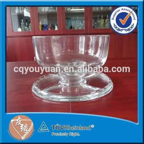 Multi-use large glass salad, fruit, dessert, cake stand with dome