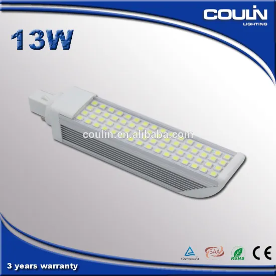 Coulin G24 pl LED Bulb 13W SMD5050,Aluminium 3 years warranty CE Rohs E27 led lighting bulb