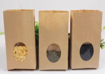 Kraft Paper Flat Bottom Bag For Dried Food
