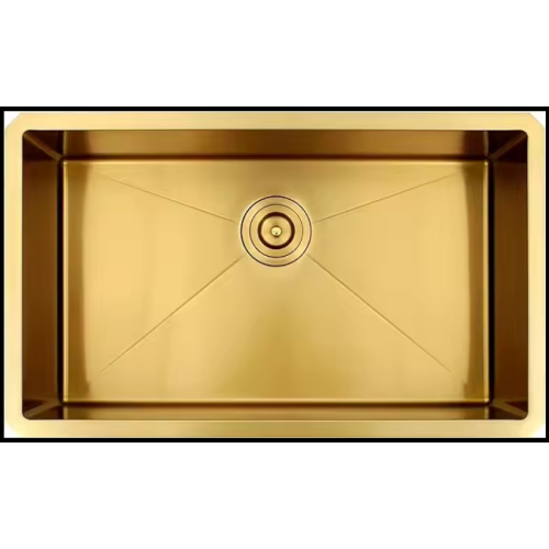 Goldenes Waschbecken aus Edelstahl