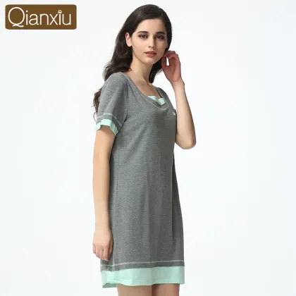 Qianxiu Pajamas Factory Cotton Ladies Night Skirt