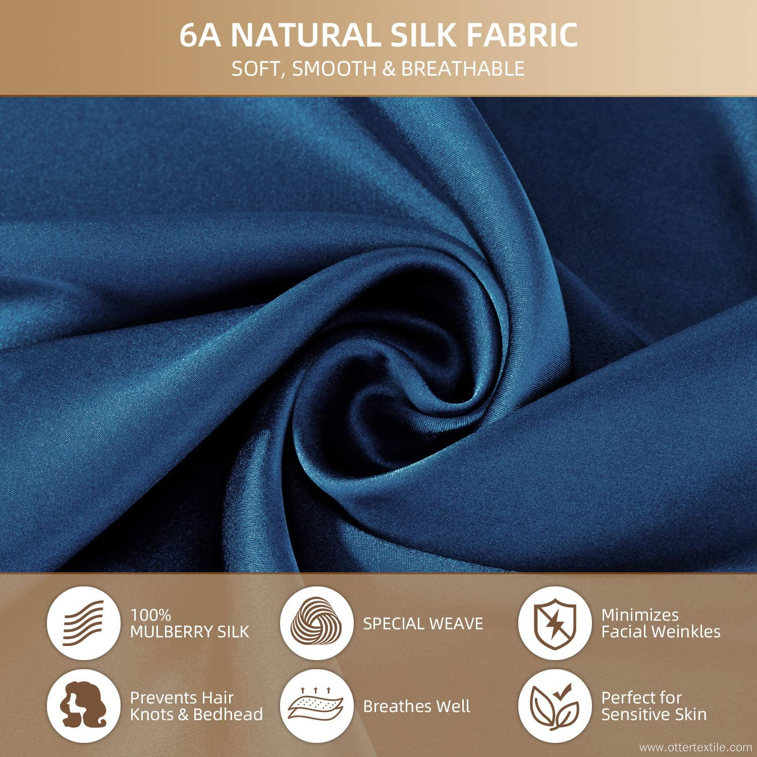 Pure Silk Pillowcase 100% Mulberry silk custom