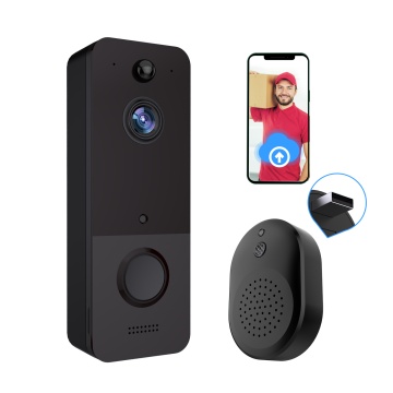 AIWIT 2.4GHz WiFi Doorbell - Bateri Percuma, Bateri Beroperasi, Intercom &amp; Video Kit