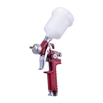 Voylet H2000 Mini Spray Gun, Red Color, 125ml Cup, 0.8-1.0mm Nozzle, Mini HVLP Air Spray Gun with Air Compressor