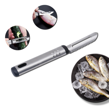 Stainless Steel Home Kitchen Tools: Multi-Function Fish Scale Remover & Potato Peeler