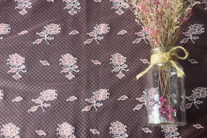 Nylon Polyester Poppy Pattern Lace Fabric