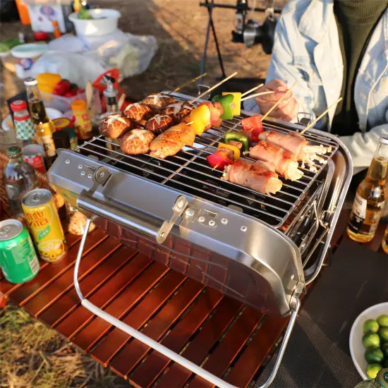 Suitcase Folding And Portable Charcoal Bbq Grill For Table Use Portable Bbq Grill
