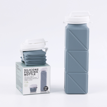 Bottiglia d'acqua in silicone senza BPA pieghevole con logo personalizzato