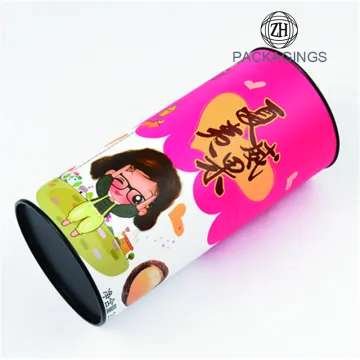Custom colored food paper tube packaging for nuts