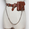 Premium Brown Crocodile-Embossed Mini Lipstick Belt Bag