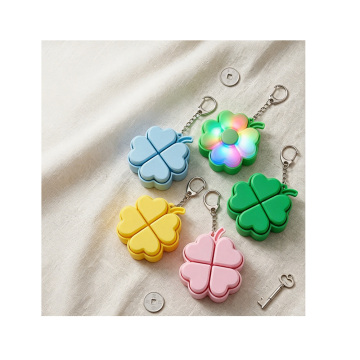 Stylish Light-Up Clover Keychain for Luck & Charm