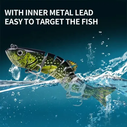 New 8 Segment Fishing Lure: 13cm, 22g Multi-Jointed Swimbait - Sinking Hard Bait for Bass Fishing