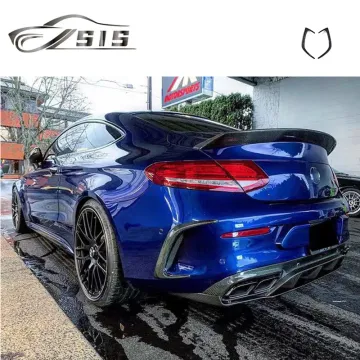 Carbon Fiber Rear Bumper Air Vents and Tail Lips Cover for W205 C180 C200 C260 C300