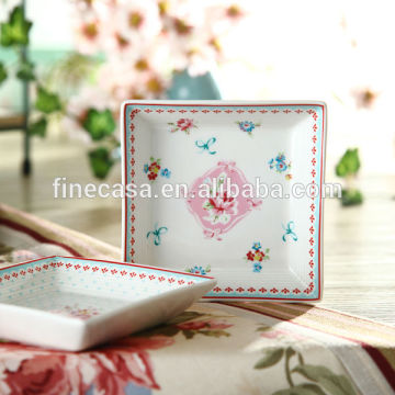 4.75 Inches Elegant Fine New Bone China Square Plate set of Mary Garden
