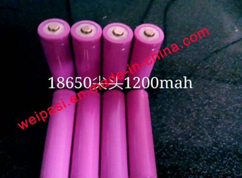 3.7V1000mAh, Lithium Battery, Li-ion 18650, Cylindrical, Rechargeable