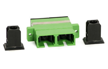 Ceramic / P.b Duplex Fiber Optic Adapter , Sc Apc Green Optical Network Adapter