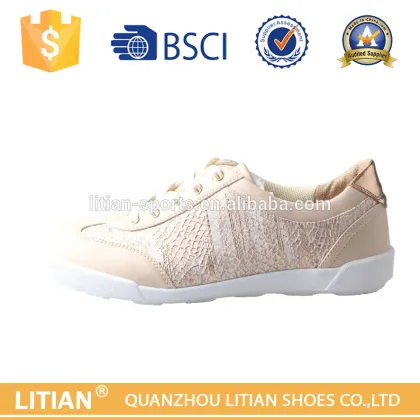 2016 latest design genuine leather women casual shoes with leather